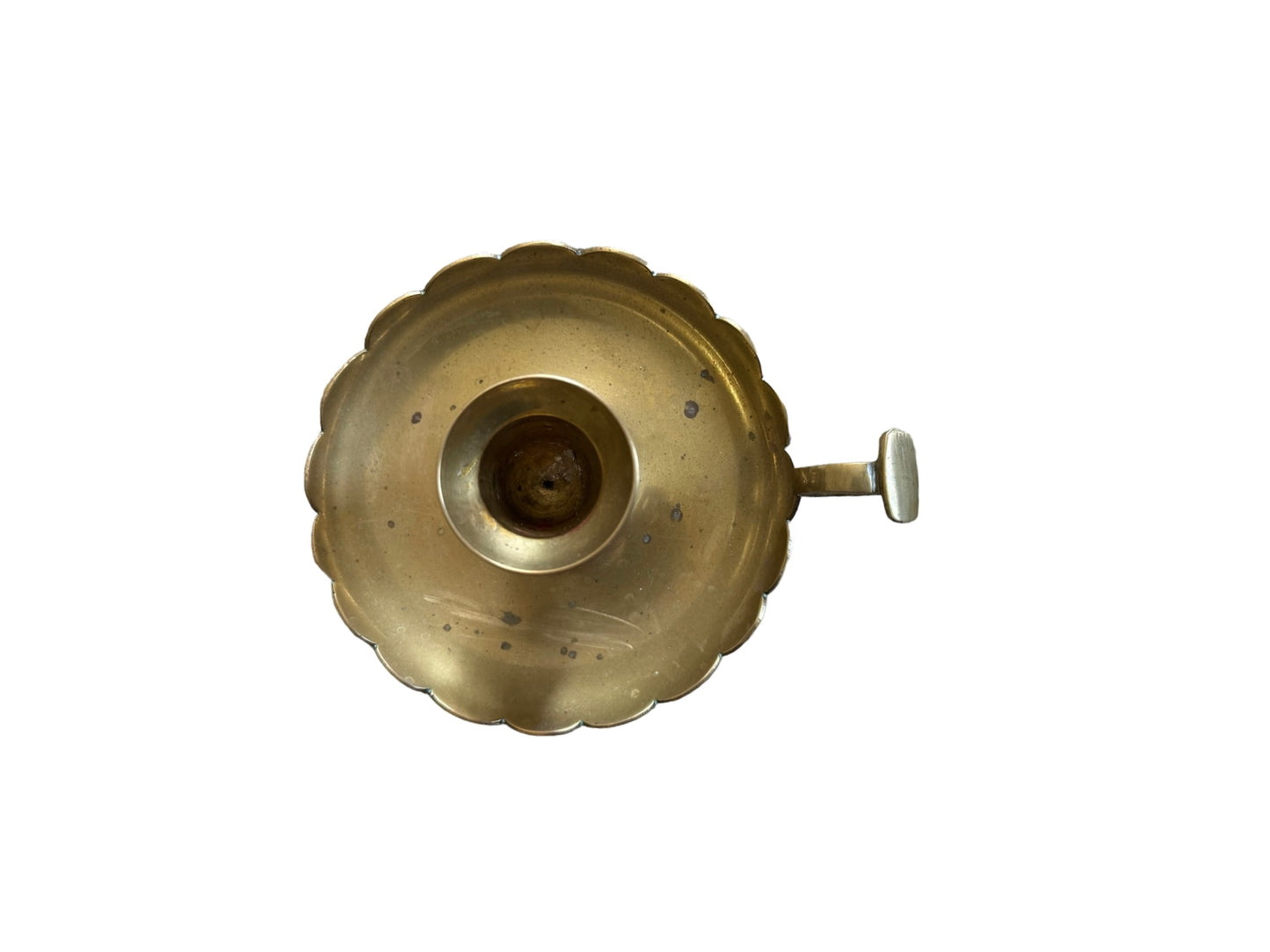 Scalloped Brass Chamberstick Candle Holder