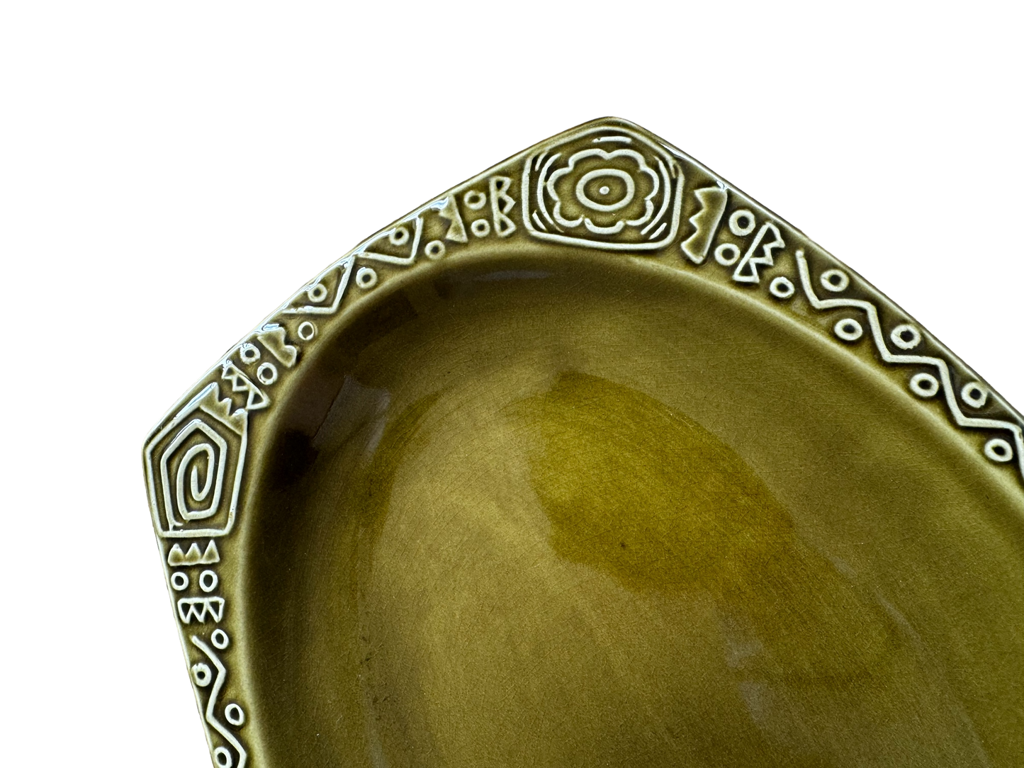 Vintage Green Embossed Platter Plate
