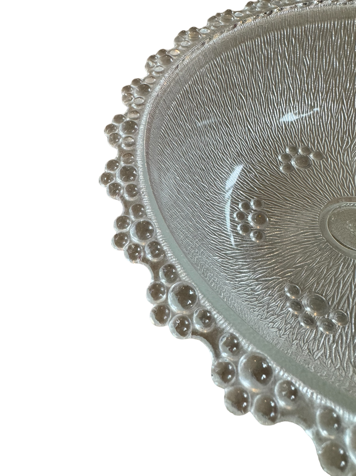Vintage Glass Fruit Bowl on Pedestal