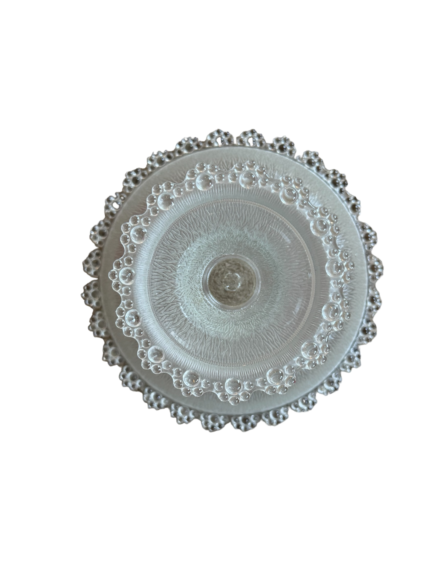 Vintage Glass Fruit Bowl on Pedestal