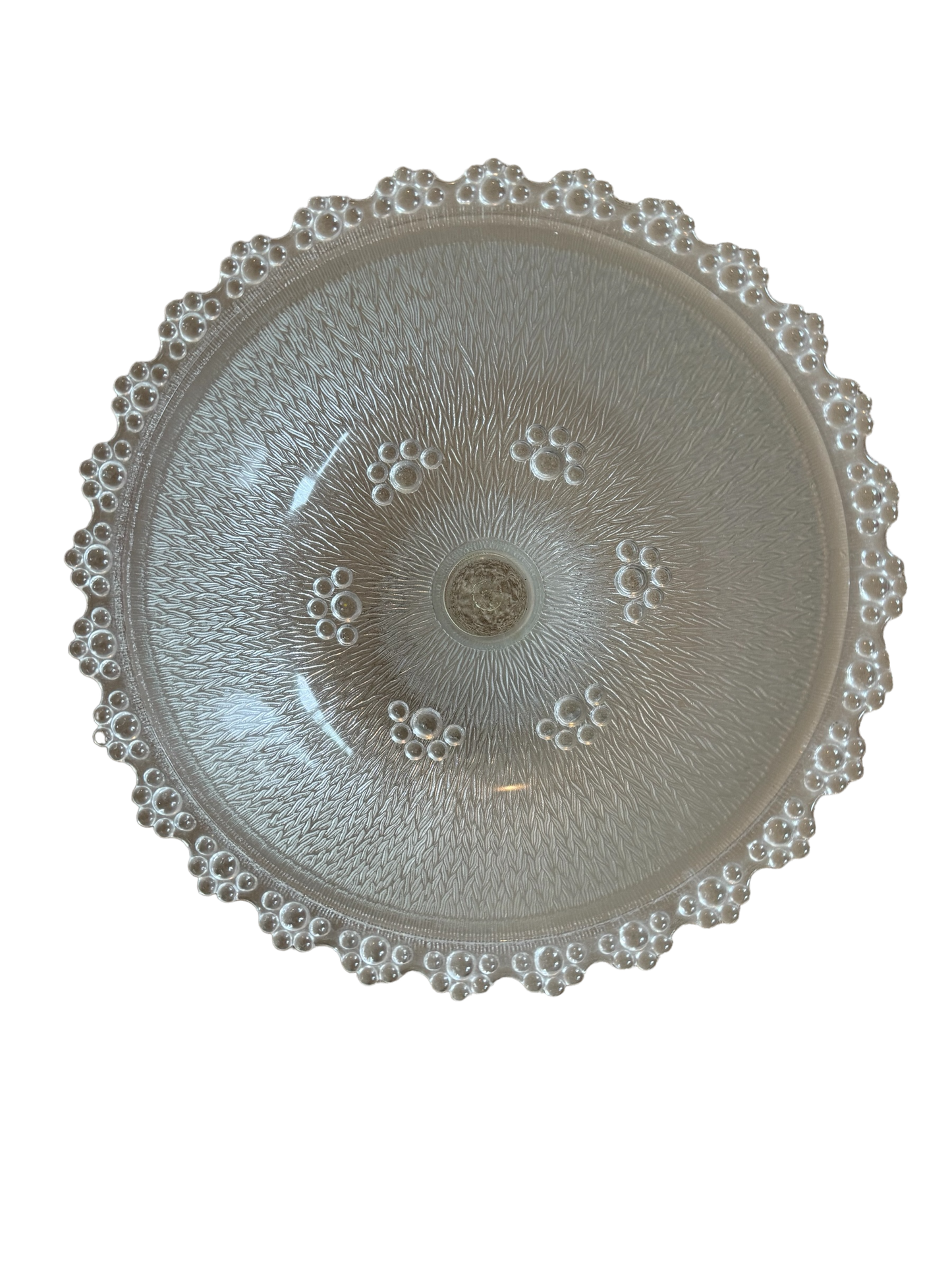 Vintage Glass Fruit Bowl on Pedestal