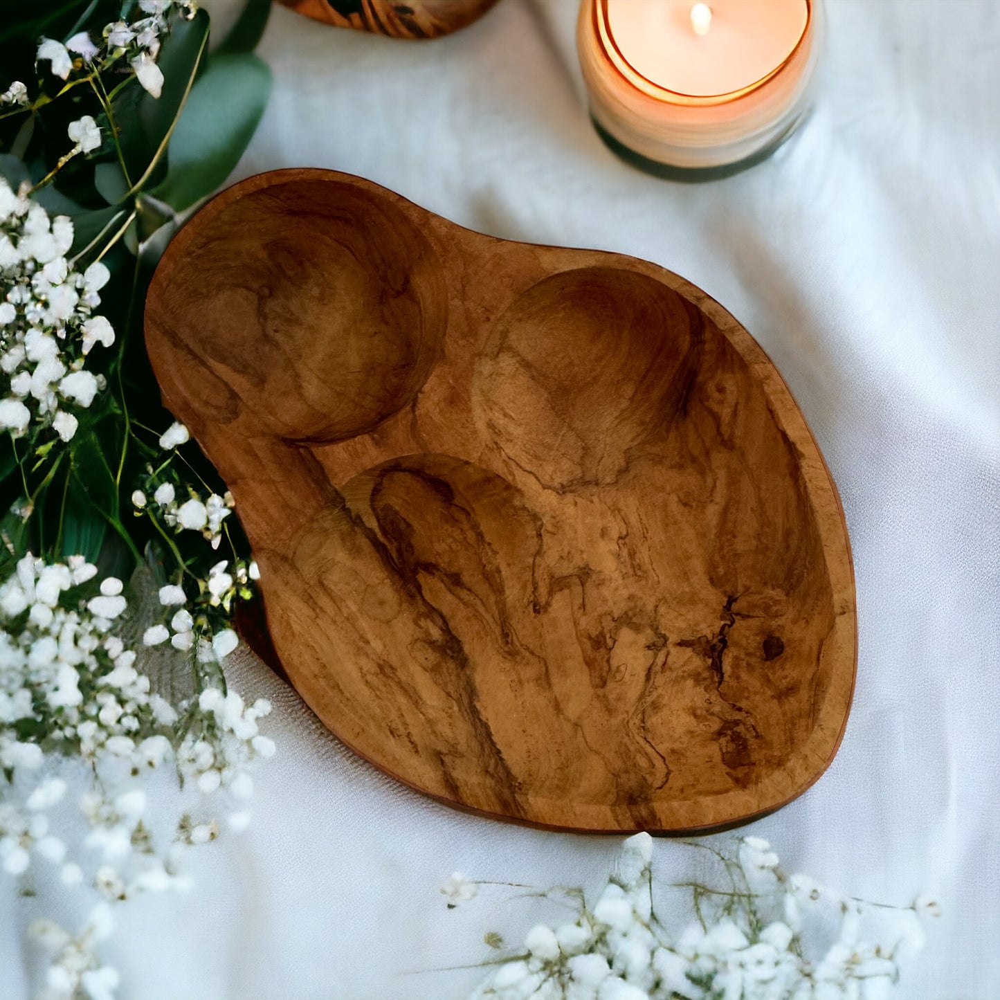 Heart Wooden Display Bowl Tray