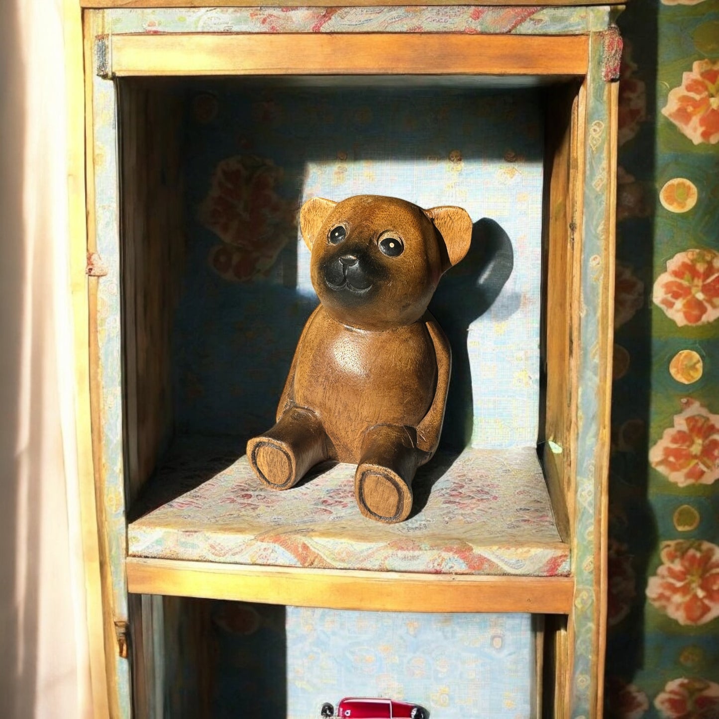 Vintage Wooden Bear Sculpture
