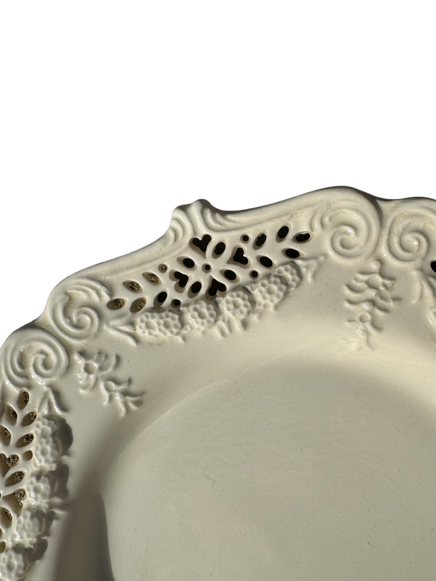 White Ceramic Lace Effect Side Plate by Leedsware