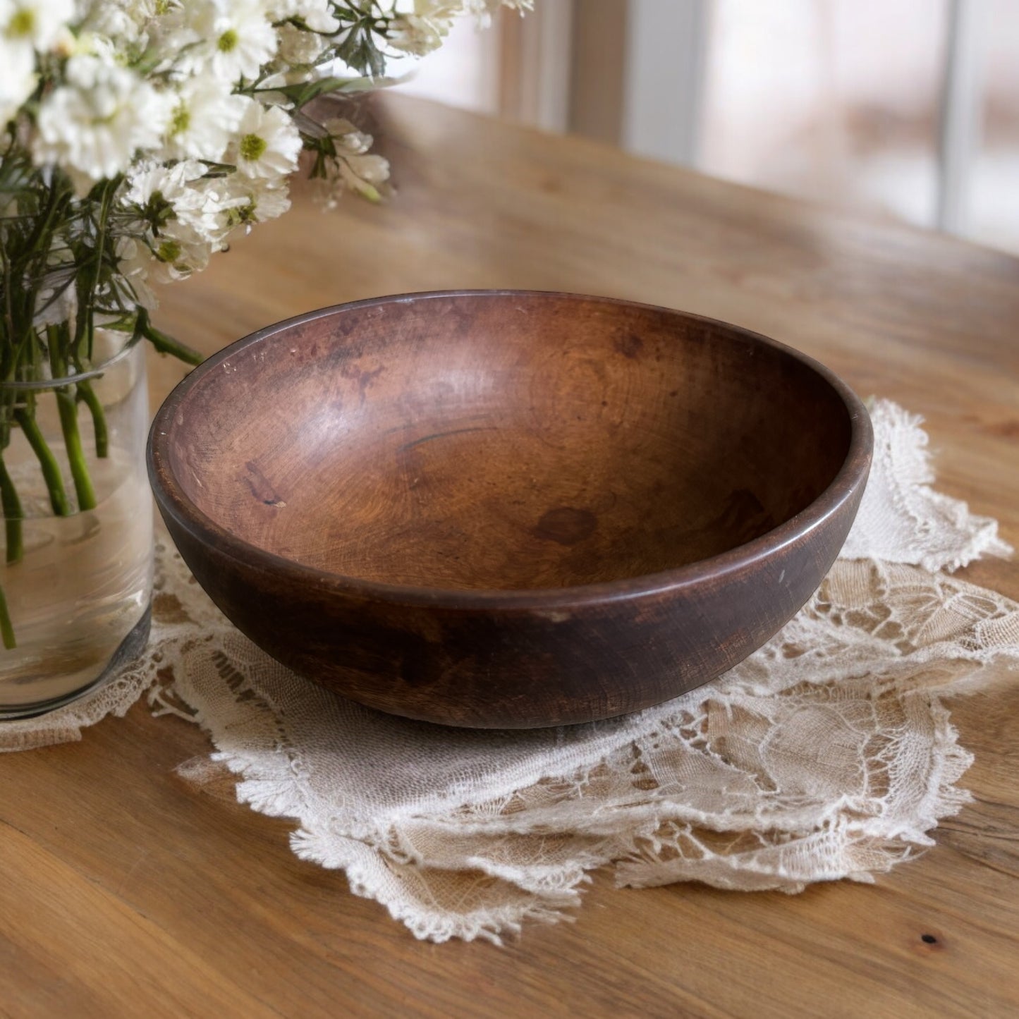 Turned Wood Bowl on Pedastal Base | No.2