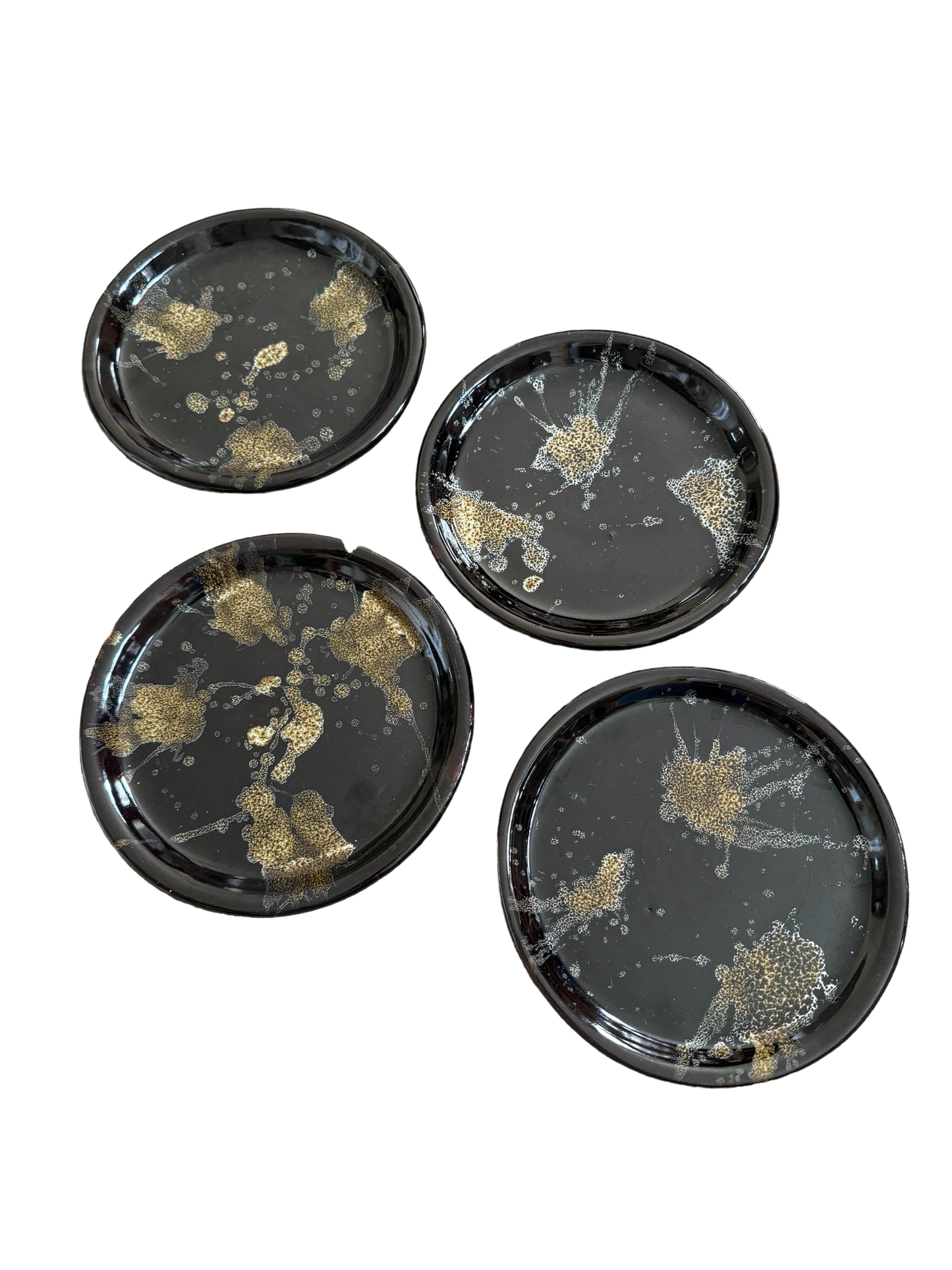 Set of 4 Glazed Pottery Side Plates