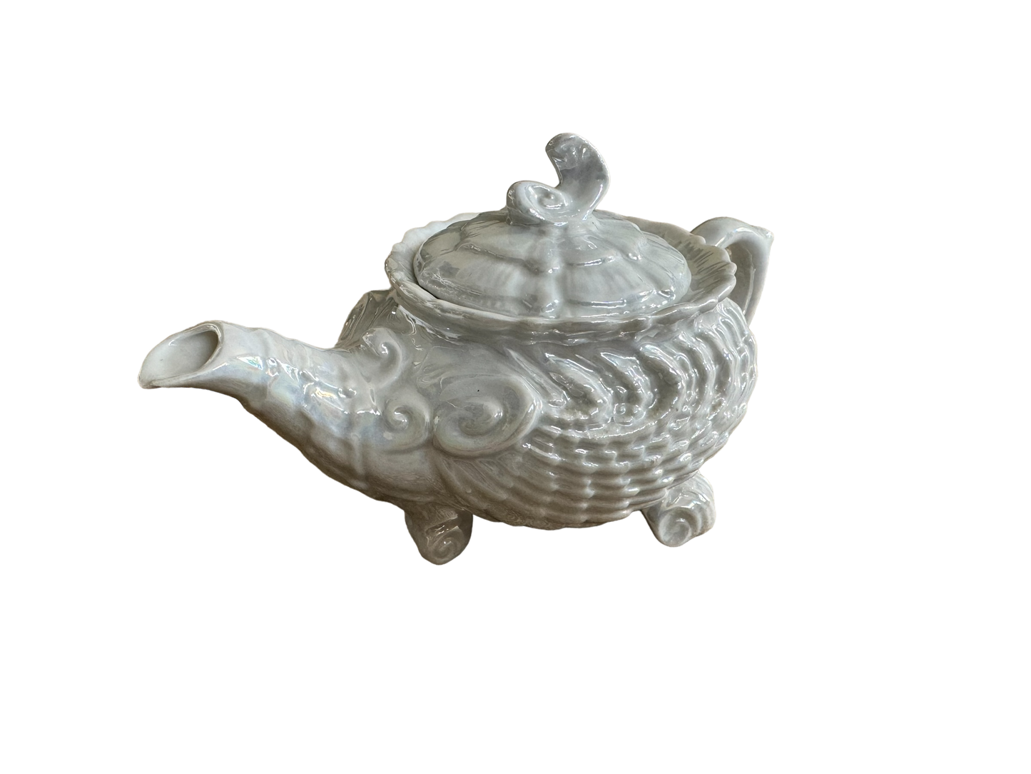 Set of Victoria Pearl Lustreware Miniature Teapot, Cup & Saucer
