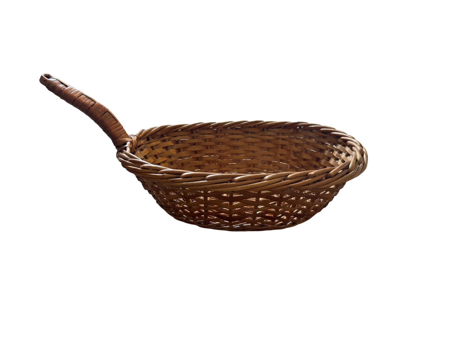Vintage Wooden Serving Basket with Handle