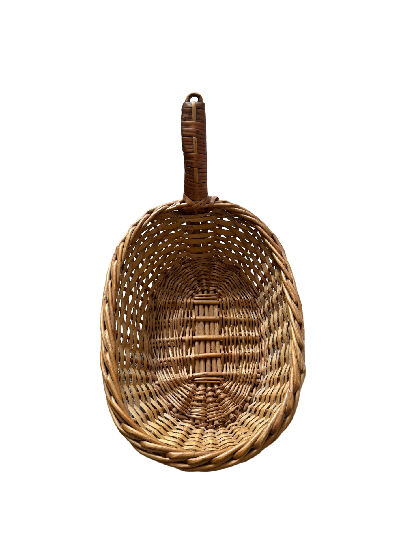 Vintage Wooden Serving Basket with Handle
