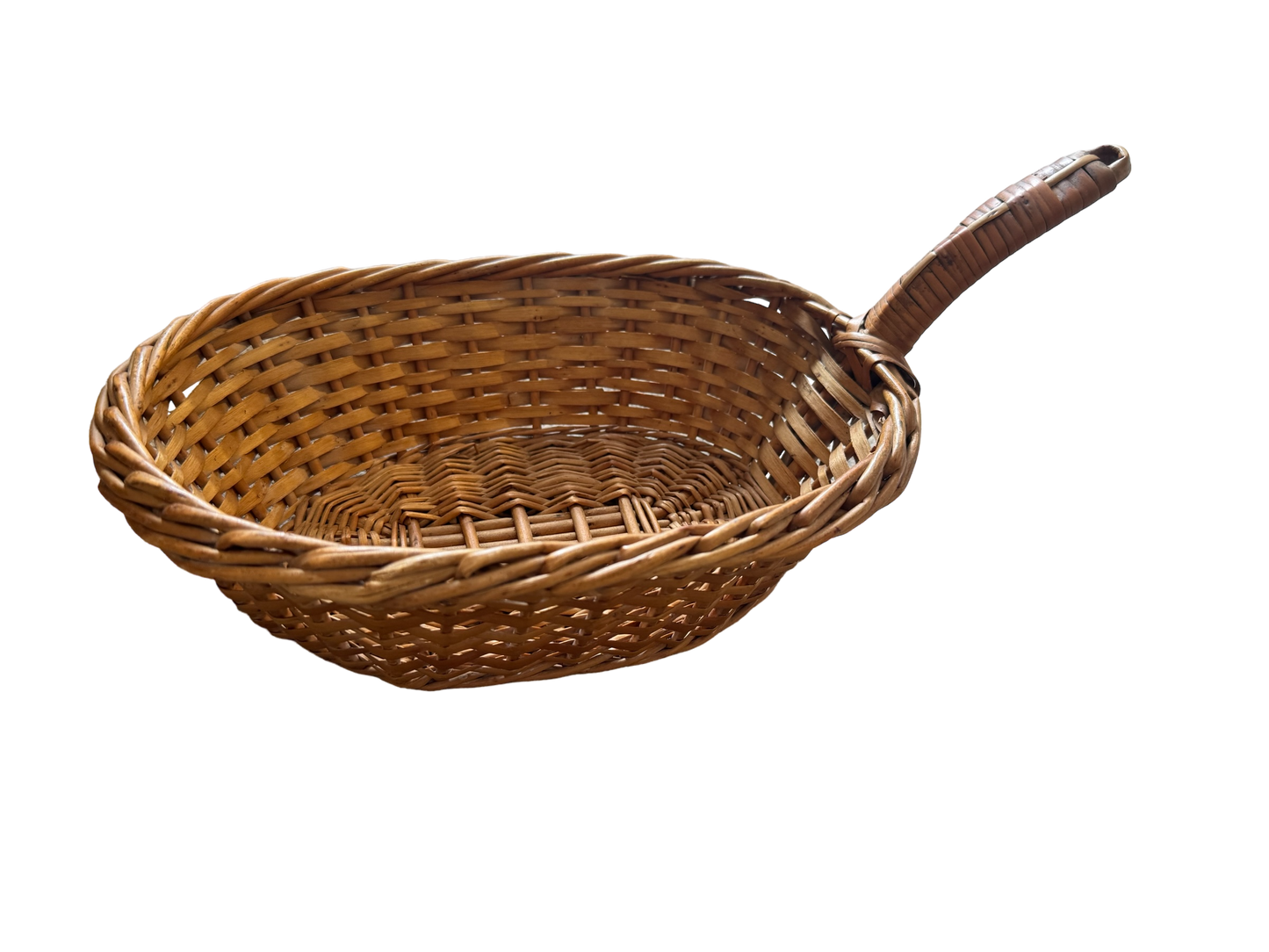 Vintage Wooden Serving Basket with Handle