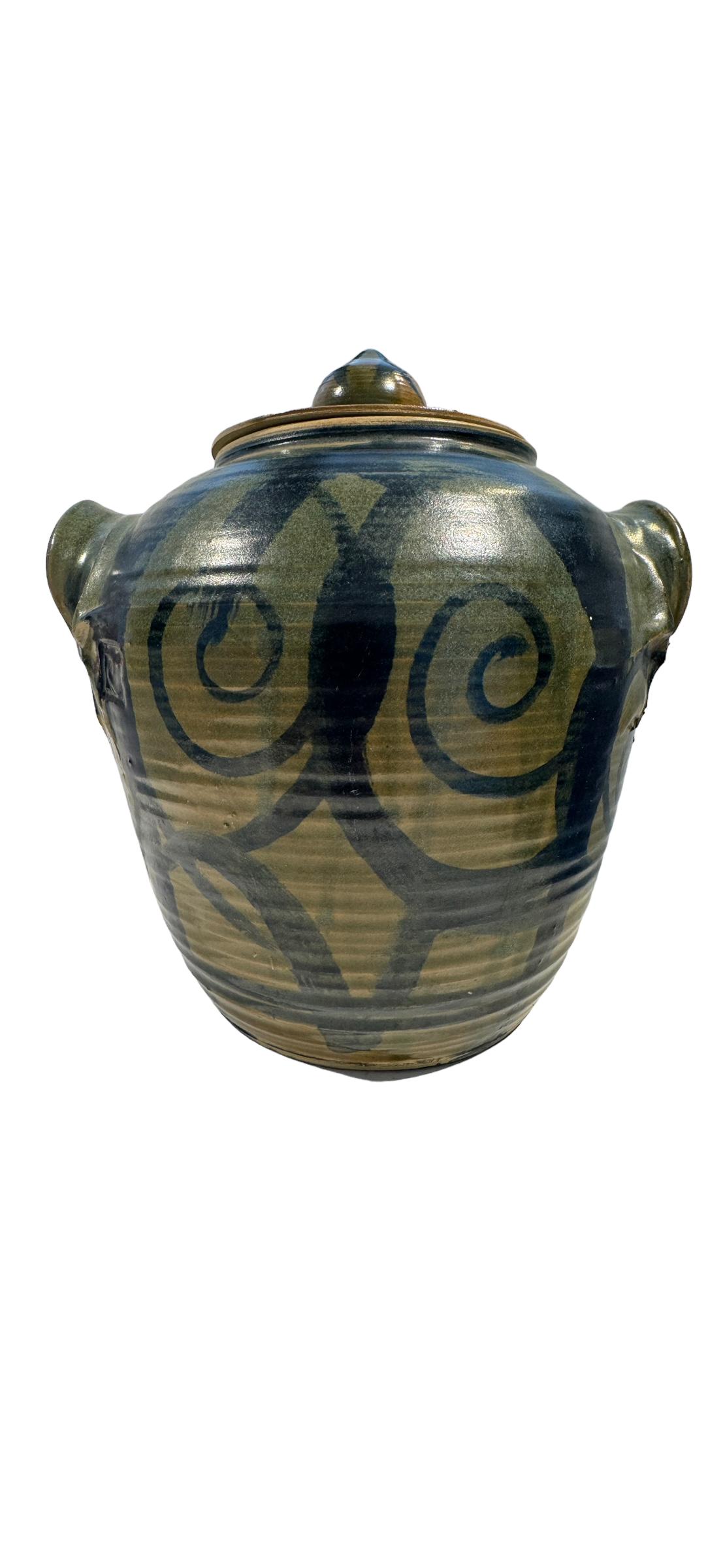 Studio Pottery Swirl Design Ginger Jar