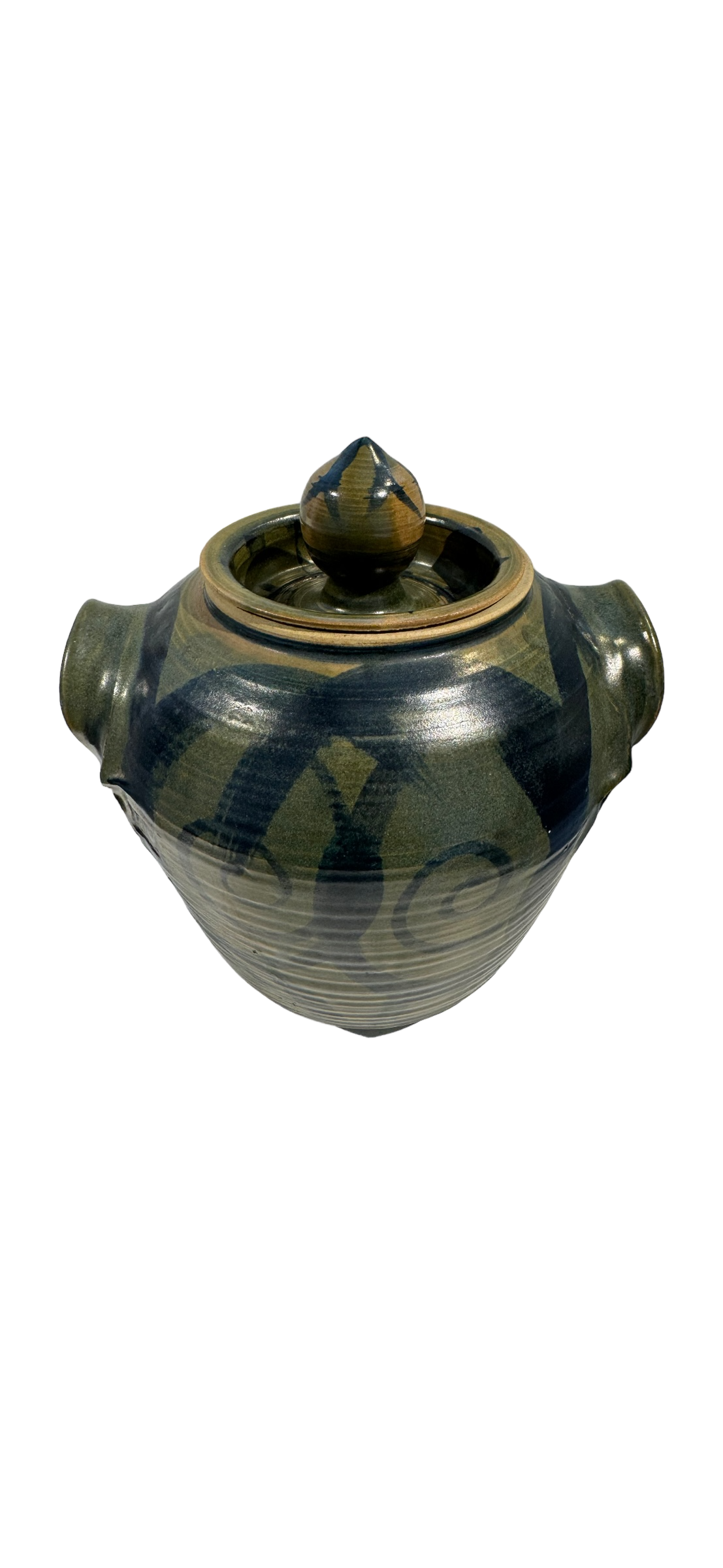 Studio Pottery Swirl Design Ginger Jar