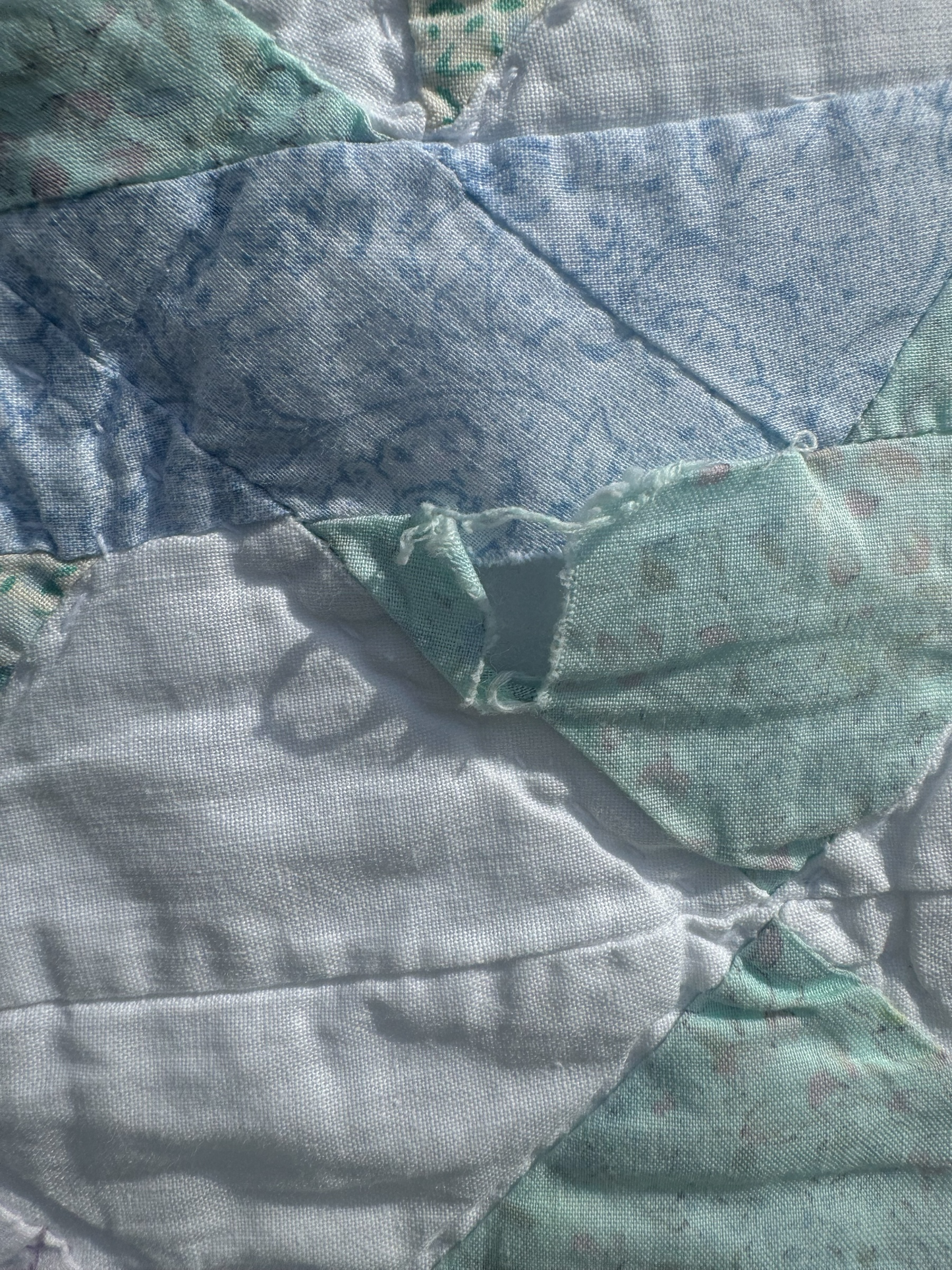 Vintage Pastel Patchwork Quilt