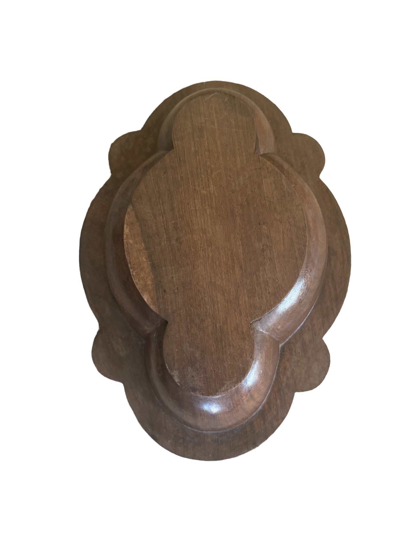 Ornate Wooden Bowl and Salad Servers