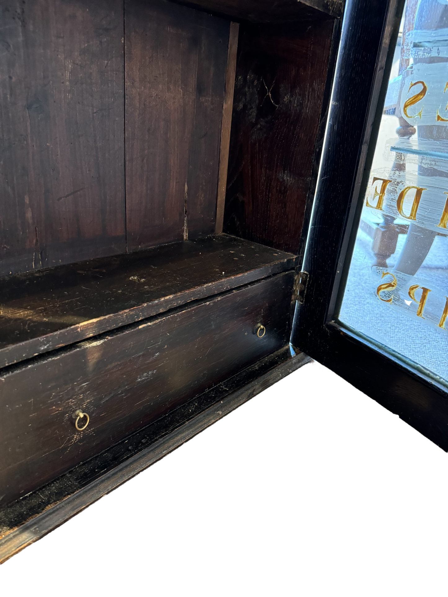 Antique Car Advertising Glass Cabinet