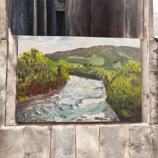 Down River | Original Oil Painting on Board, Unsigned