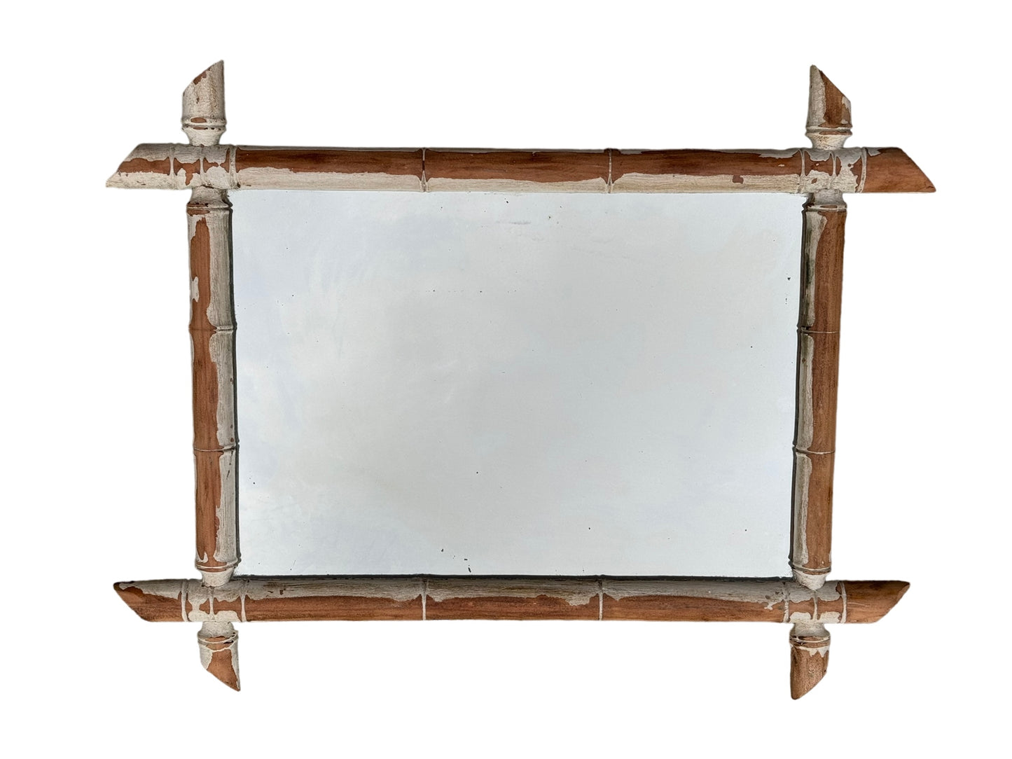 Antique French Faux Bamboo Mirror