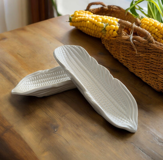 Set of 4 Ceramic Corn on the Cob Plates