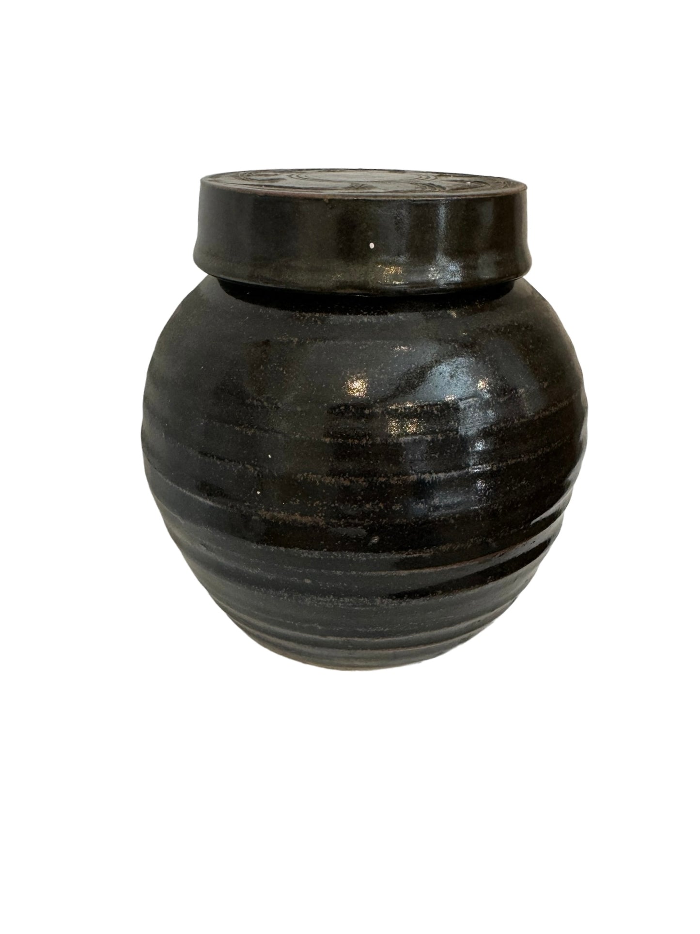 Vintage Lidded Pottery Jar