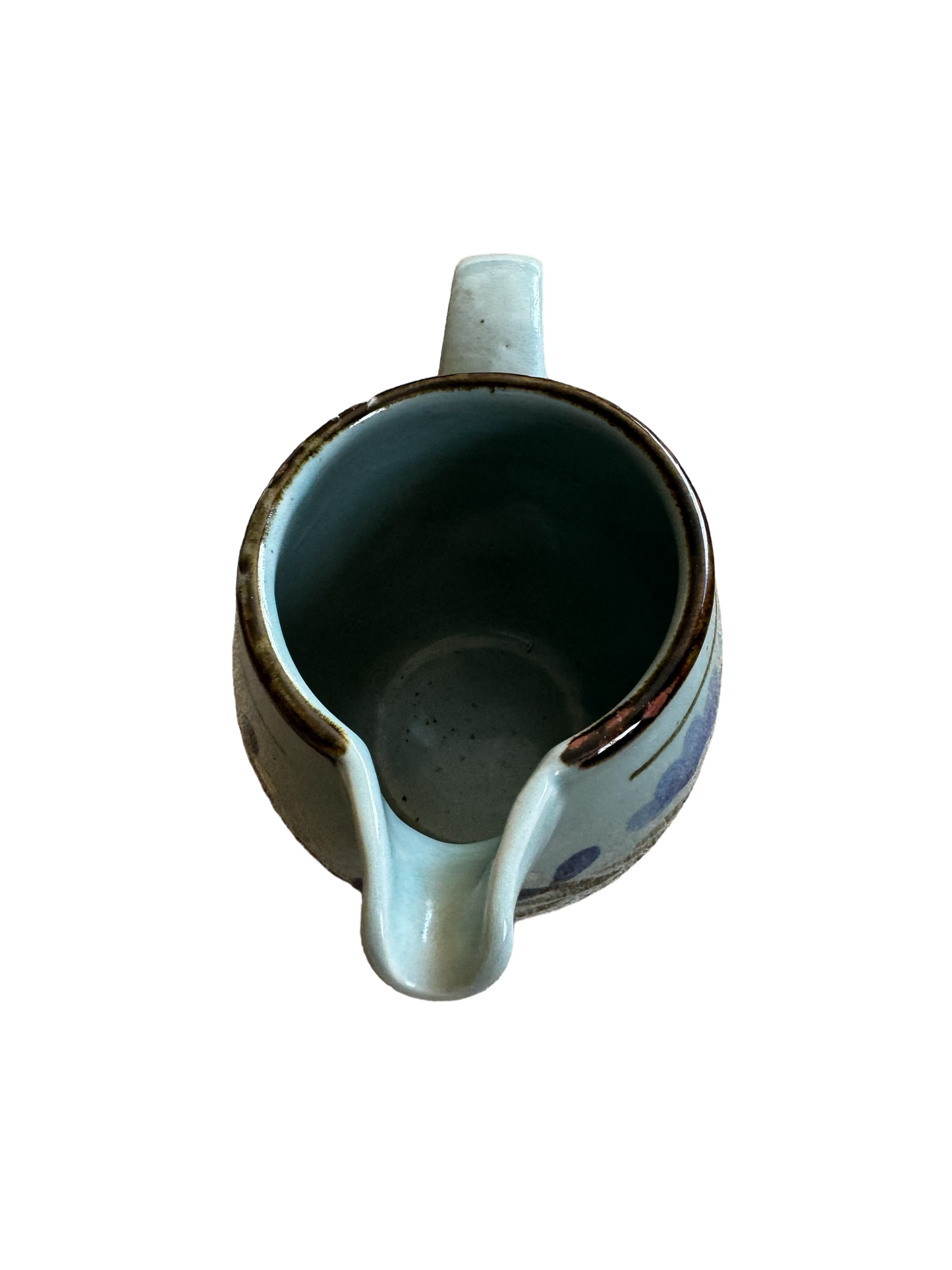 Blue Floral Studio Pottery Jug Vase
