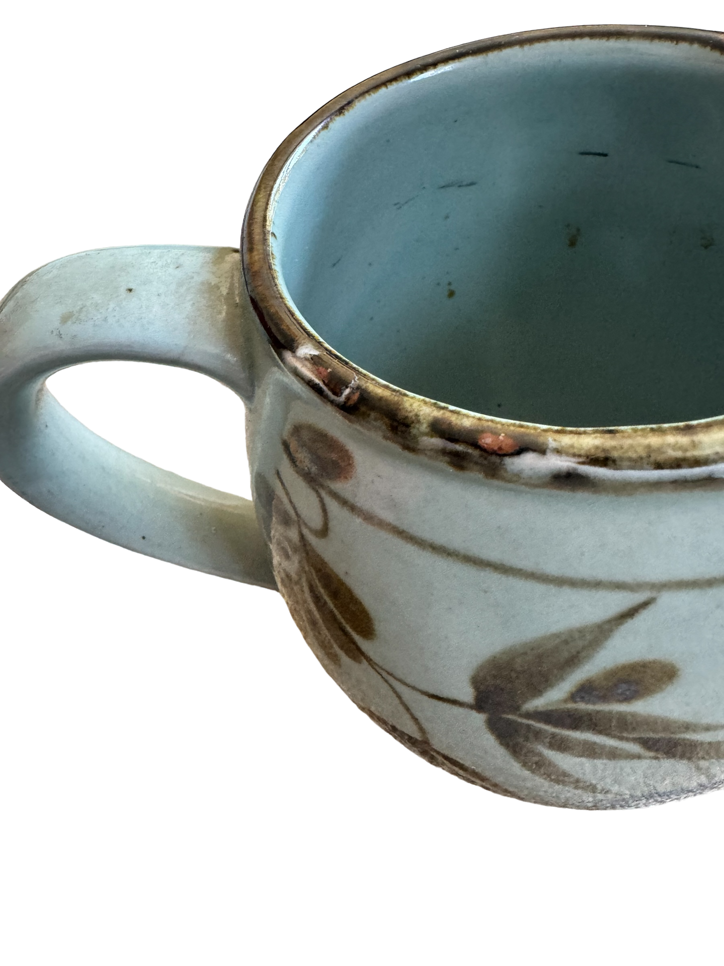 Blue Floral Studio Pottery Jug Vase