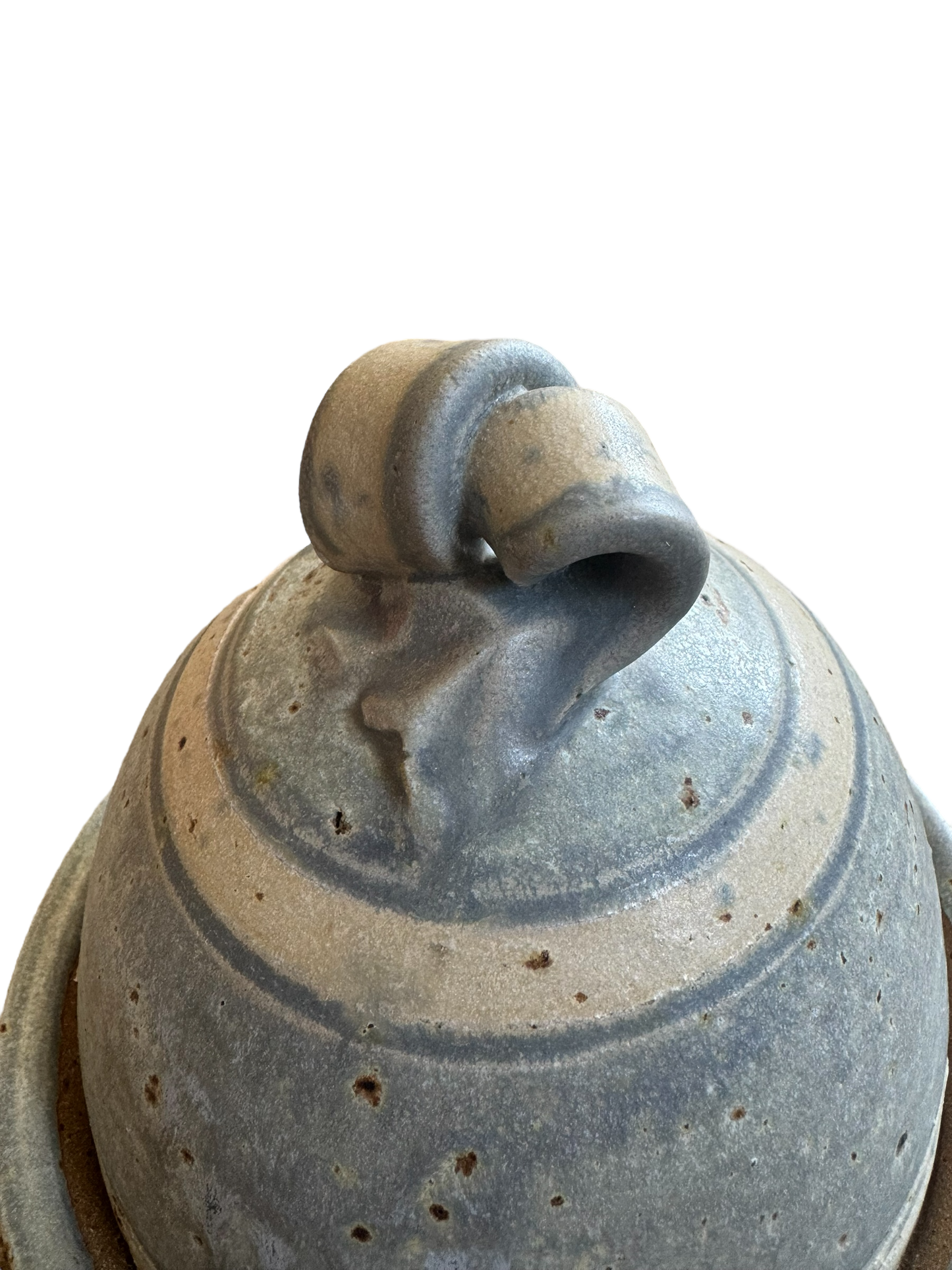 Studio Pottery Blue Butter Dish