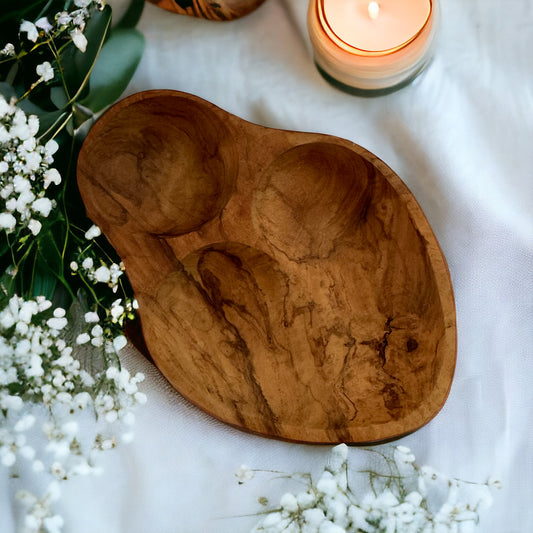 Heart Wooden Display Bowl Tray