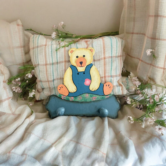 Vintage Painted Bear Hooks Nursery Decor