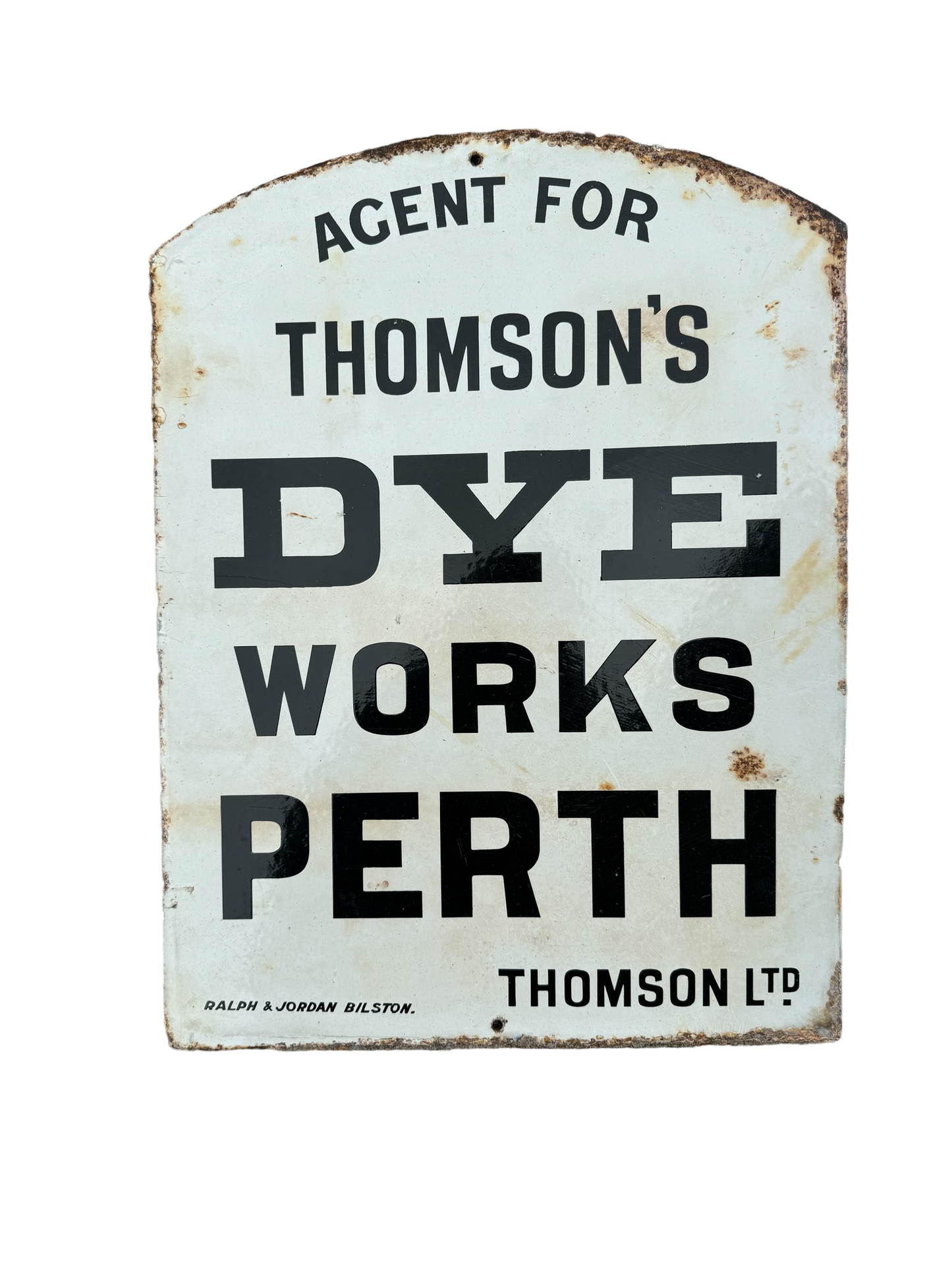 Thomsons Dye Works Double Sided Enamel Plaque