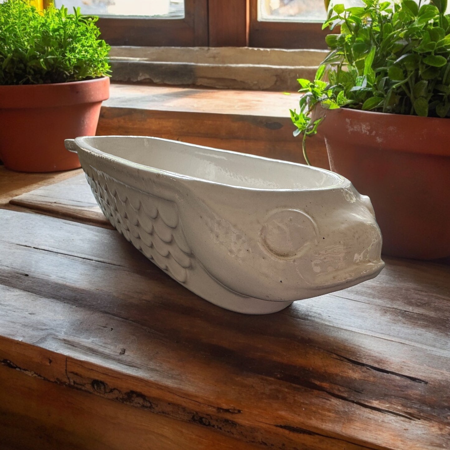 Vintage White Ceramic Fish Terrine