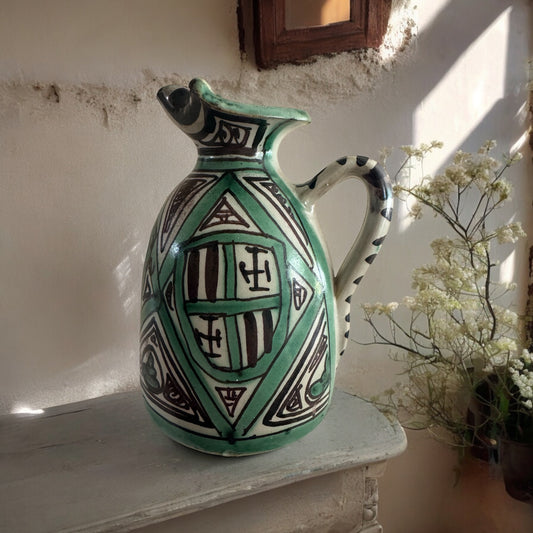 Vintage Spanish 'Punter' Ceramic Jug | Medium