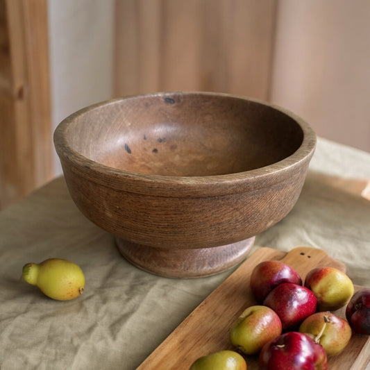 Turned Wood Bowl on Pedastal Base | No.1