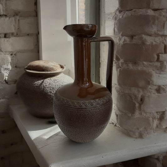 Glazed Dimpled Stem Jug Vase