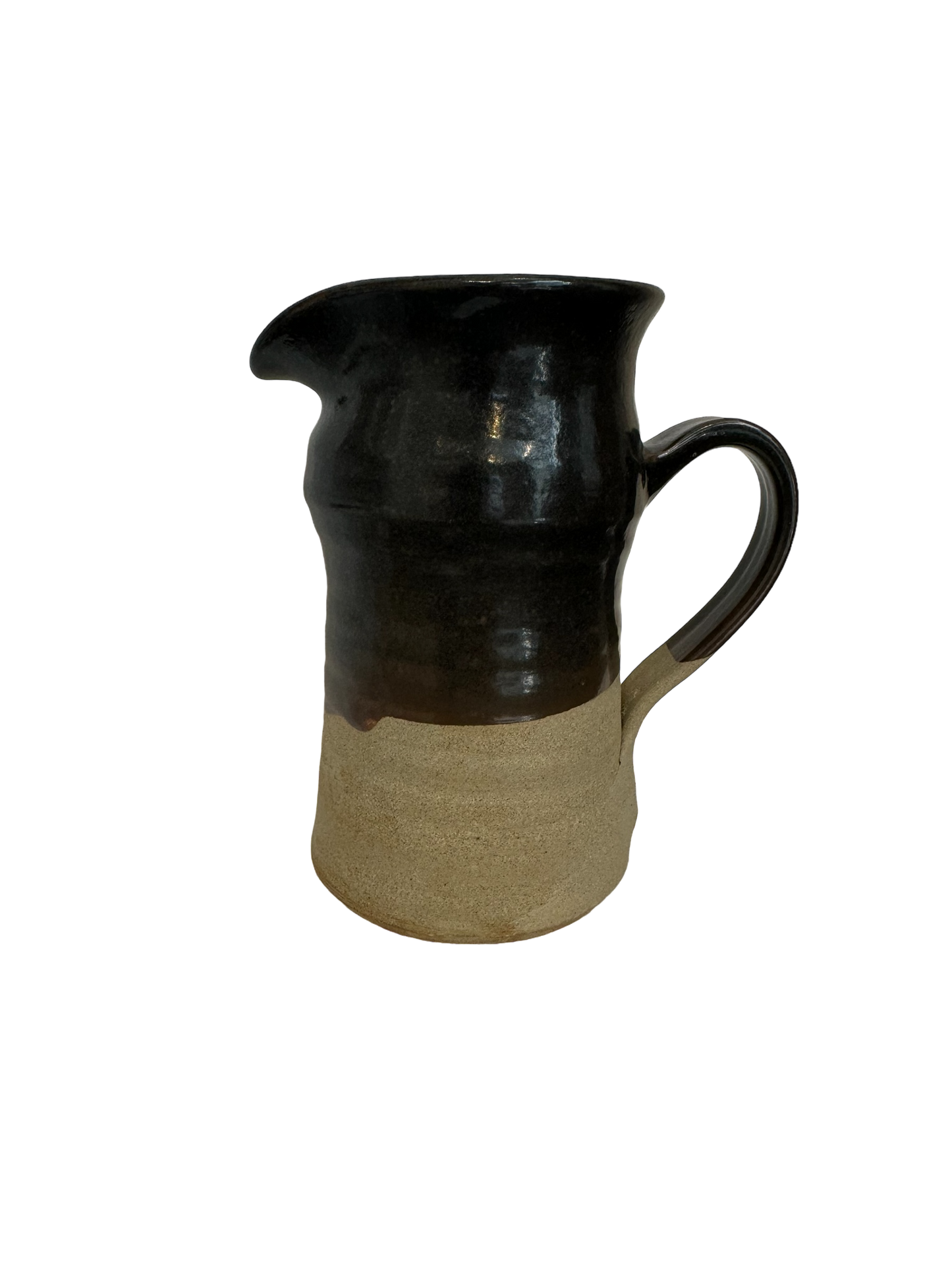 Small Studio Pottery Jug with Brown Glaze