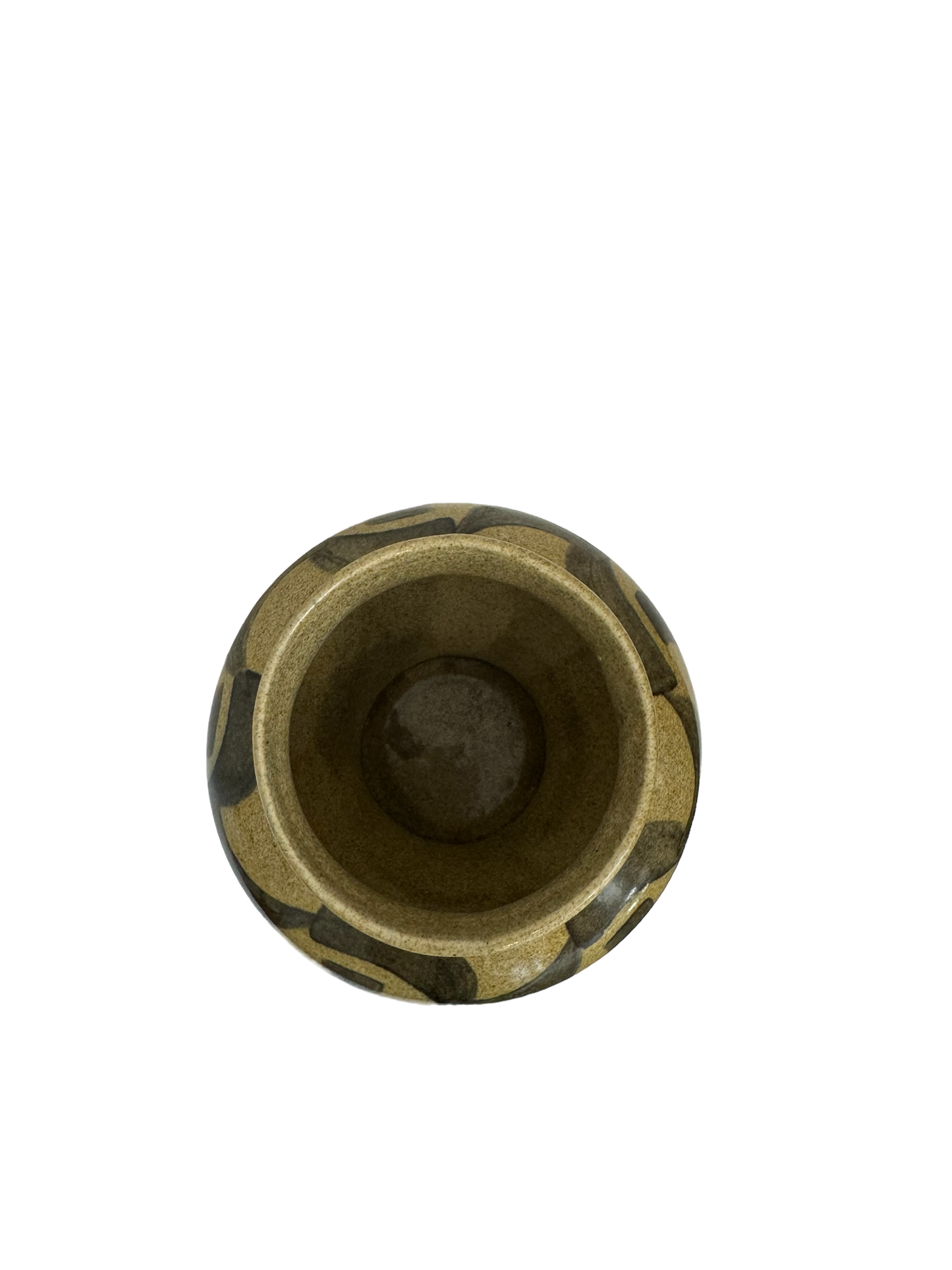 Small Honiton Pottery Black and Neutral brushstroke Vase