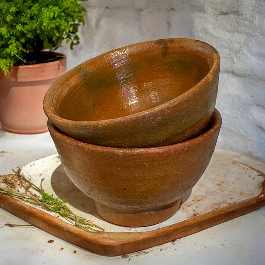 Set of 2 Vintage Terracotta Serving Bowls