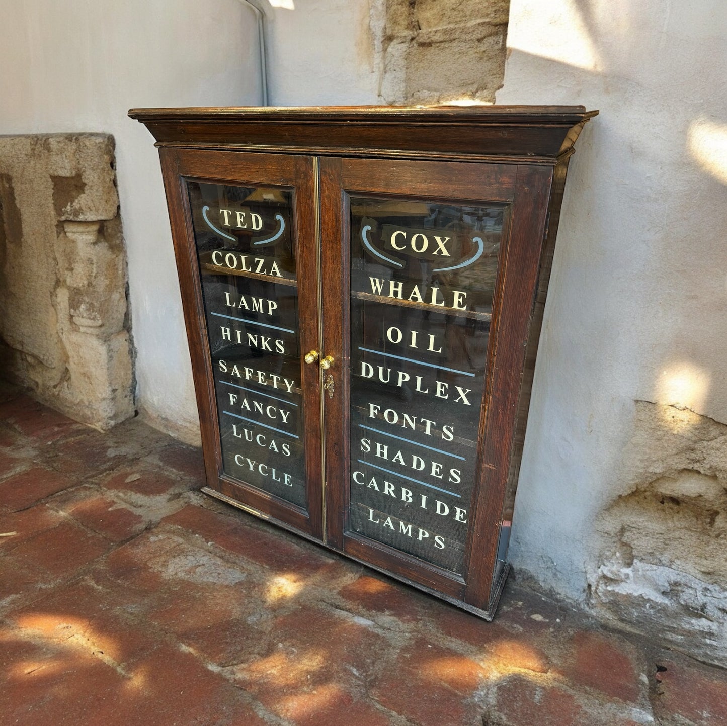 Antique Car Advertising Glass Cabinet