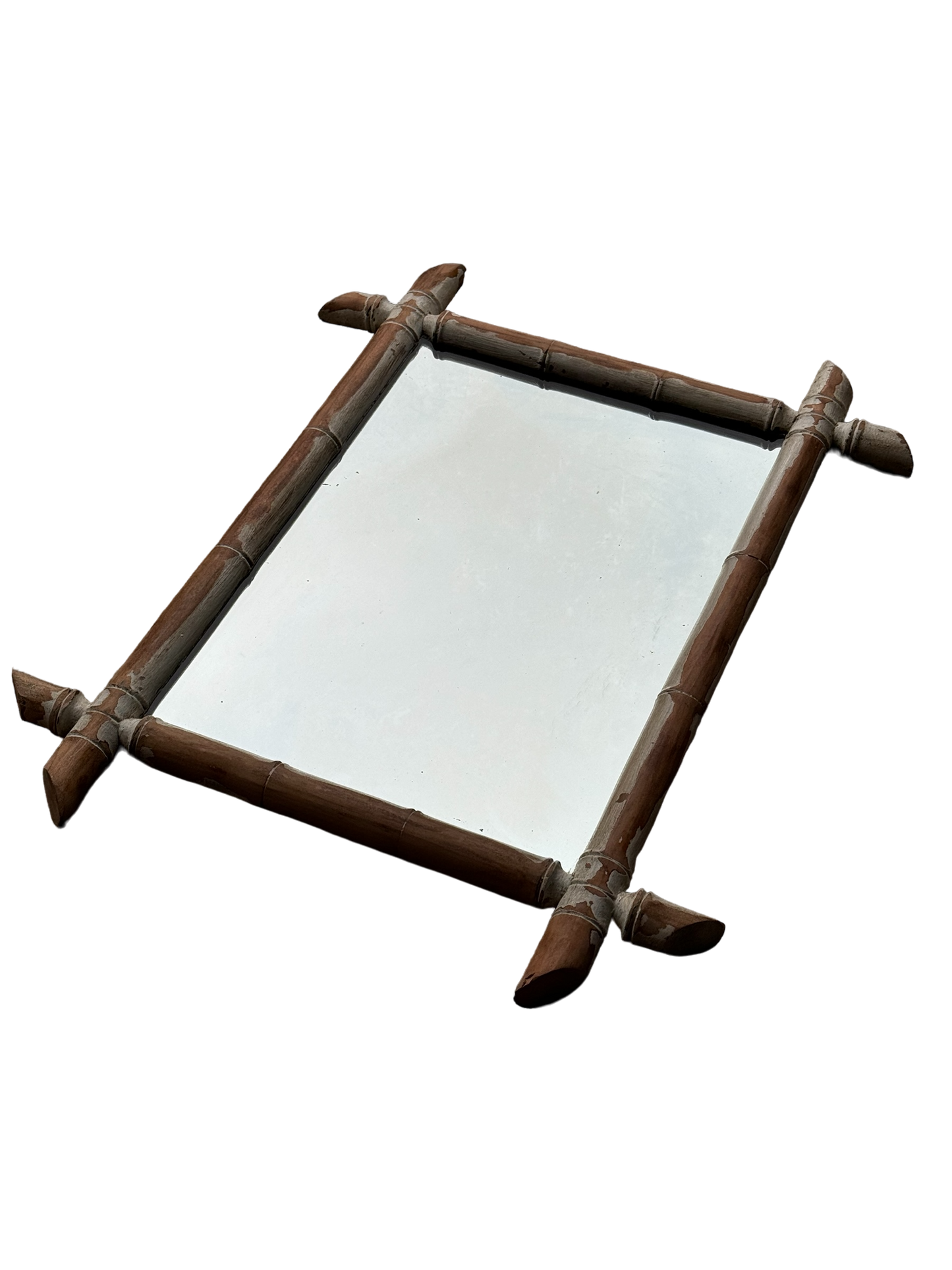 Antique French Faux Bamboo Mirror