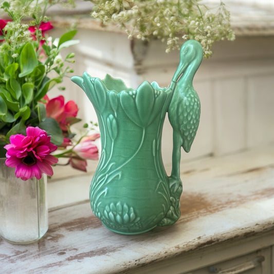 Green Stork Vase Jug