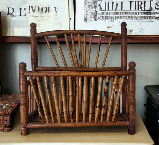 Vintage Mid Century Bamboo Letter Rack